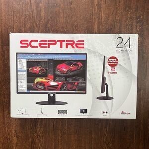 New! 24”  Black LED Monitor with 100Hz Refresh Rate, HDMI,VGA,Audio IN/OUT Ports